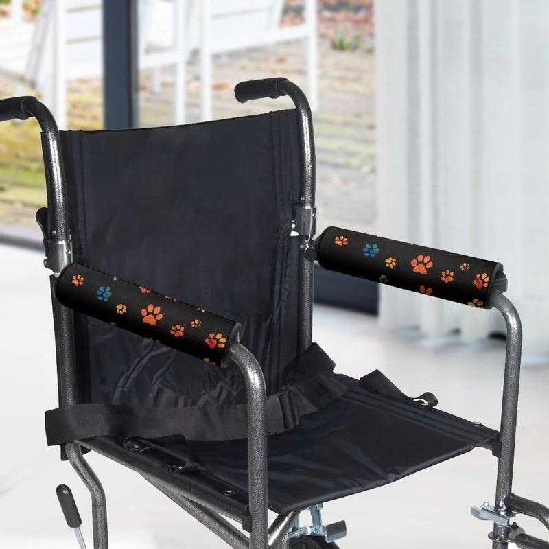 Vanideaoty Dog Paw Print Wheelchair Arm Pads Non Slip Armrest Covers for Chairs Adjustable Desk Chair Arm Covers Pressure Relief, Elderly, Senior - Image 4